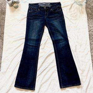 Dark wash Express boot cut blue jeans size 4s